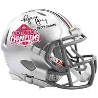 Ryan Day Ohio State Buckeyes Autographed 2024 College Football Playoff National Champions Logo Riddell Speed Mini Helmet with "24 CFP Champs" Inscription 