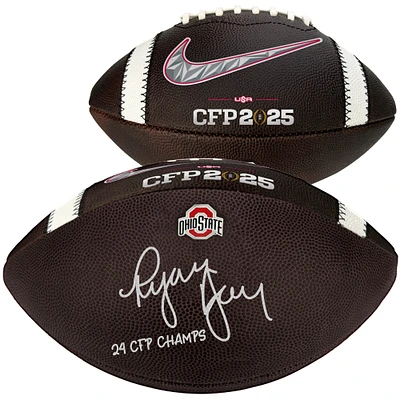 Ryan Day Ohio State Buckeyes Autographed 2024 College Football Playoff National Champions Nike CFP Football with "24 CFP Champs" Inscription