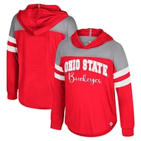 T-shirt à manches longues et capuche pour tout-petits Colosseum Scarlet Ohio State Buckeyes Reflection