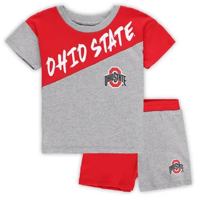 Ohio State Buckeyes Toddler Super Star T-Shirt & Shorts Set - Heather Gray
