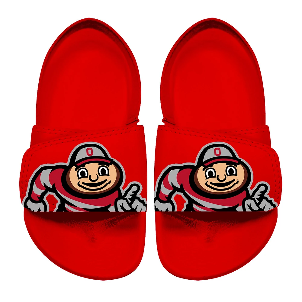 Toddler ISlide Red Ohio State Buckeyes Mascot Slide Sandals