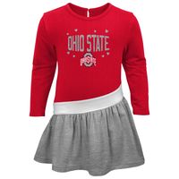 Toddler Scarlet Ohio State Buckeyes Heart to French Terry Dress