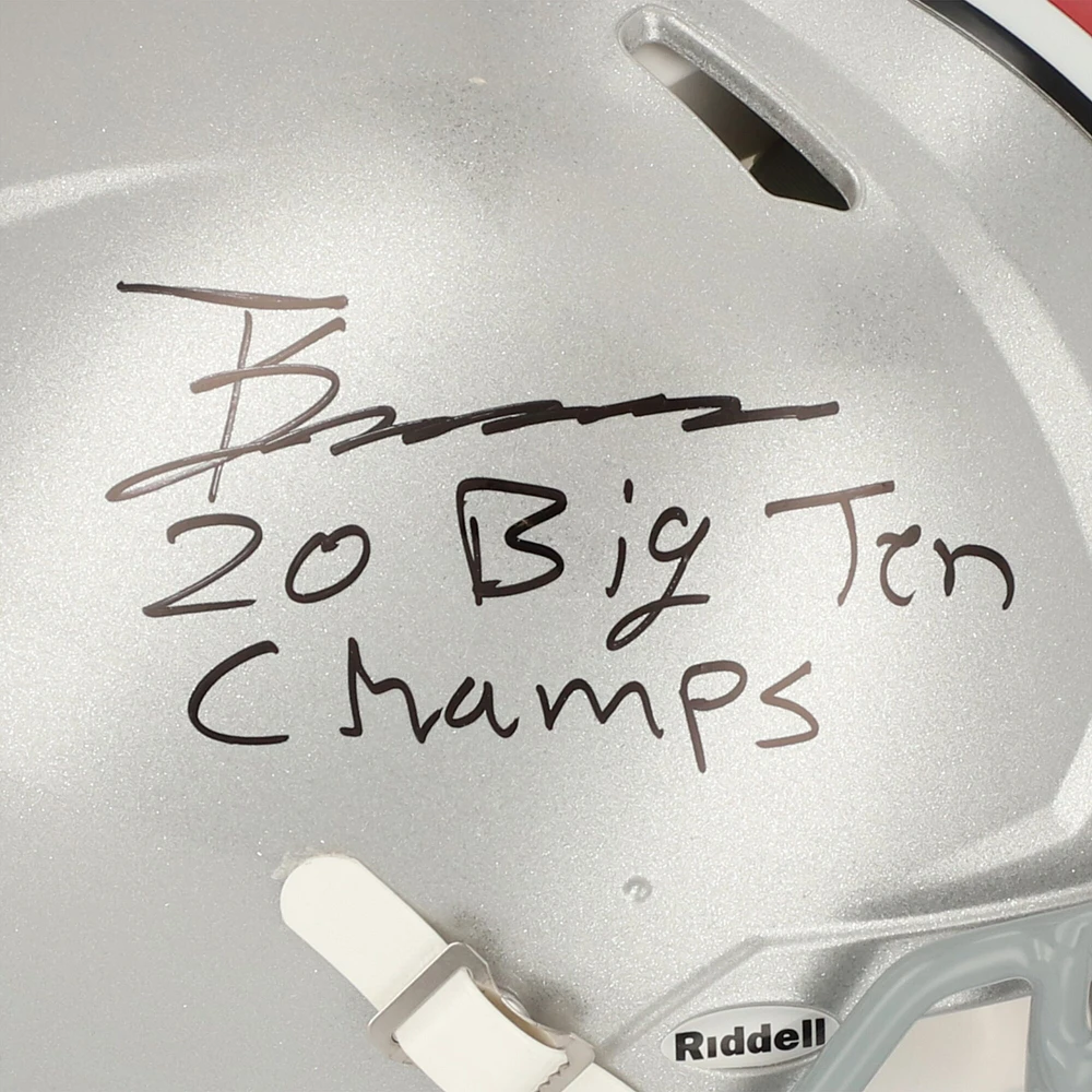 Trey Sermon Ohio State Buckeyes Autographed Riddell Speed Authentic Helmet with "20 Big Ten Champ" Inscription