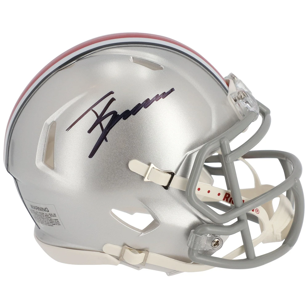 Trey Sermon Ohio State Buckeyes Autographed Riddell Speed Mini Helmet