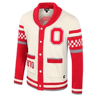 Pull jacquard boutonné unisexe Colosseum Cream Ohio State Buckeyes Wild Collective