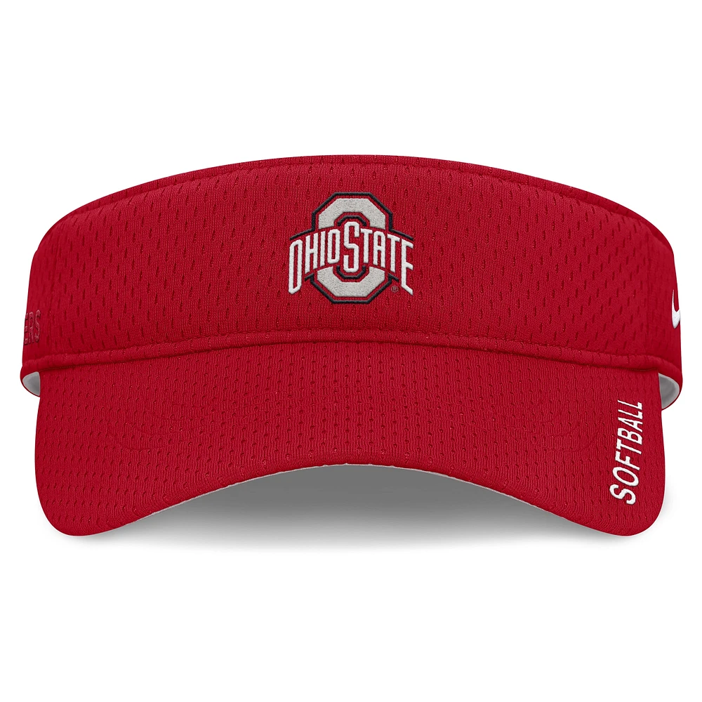 Unisex Nike Scarlet Ohio State Buckeyes 2025 Dugout Softball Ace Performance Adjustable Visor