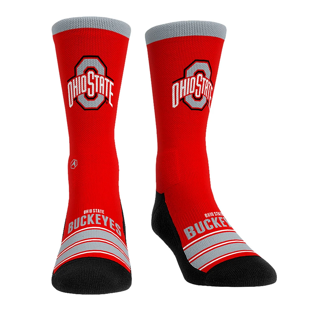 Unisex Rock Em Socks Ohio State Buckeyes Gametime Stripe Crew