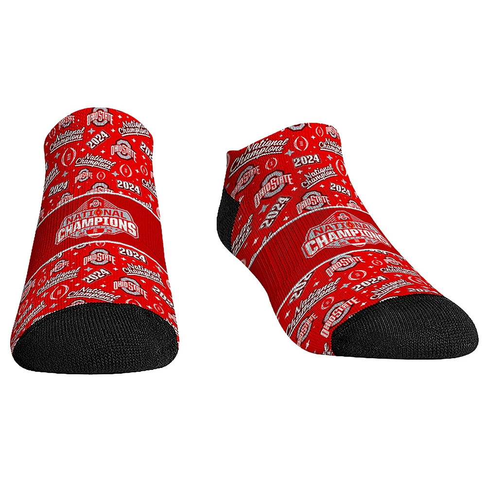 Unisex Rock Em Socks Scarlet Ohio State Buckeyes  College Football Playoff 2024 National Champions All-Over Low Cut