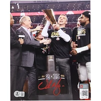 Urban Meyer Ohio State Buckeyes Autographed 8" x 10" Trophy Celebration Photograph - BAS