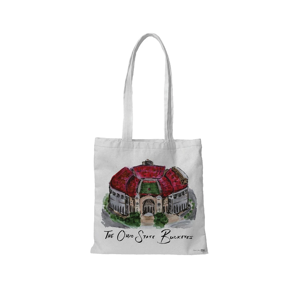 Sac fourre-tout blanc Ohio State Buckeyes Laura Wilcox Designs