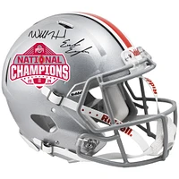 Will Howard & Emeka Egbuka Ohio State Buckeyes Autographed 2024 College Football Playoff National Champions Logo Riddell Speed Authentic Helmet 