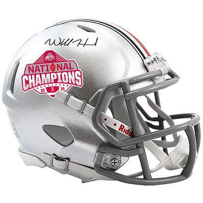 Will Howard Ohio State Buckeyes Autographed 2024 College Football Playoff National Champions Logo Riddell Speed Mini Helmet 