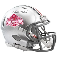 Will Howard Ohio State Buckeyes Autographed 2024 College Football Playoff National Champions Logo Riddell Speed Mini Helmet 