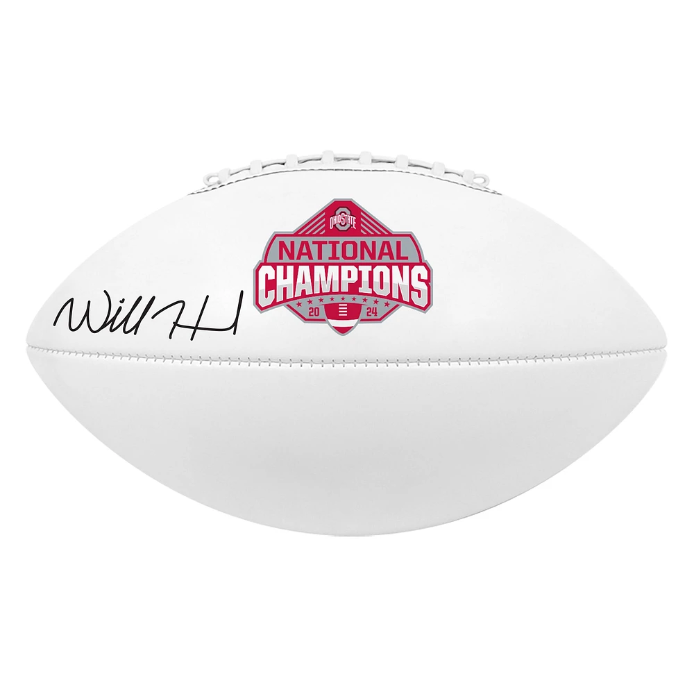 Will Howard Ohio State Buckeyes Autographed 2024 College Football Playoff National Champions White Panel Football