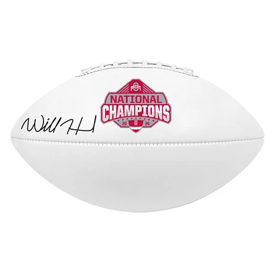 Will Howard Ohio State Buckeyes Autographed 2024 College Football Playoff National Champions White Panel Football