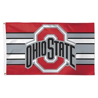 WinCraft Ohio State Buckeyes Drapeau simple face de luxe à rayures horizontales 3 pi x 5 pi