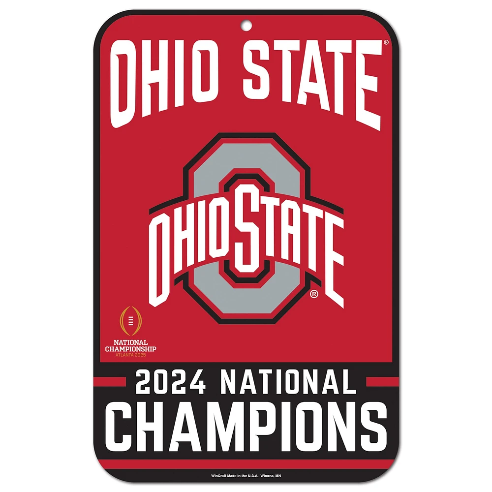 WinCraft Ohio State Buckeyes College Football Playoff 2024 National Champions 11" x 17" Indoor/Outdoor Plastic Sign