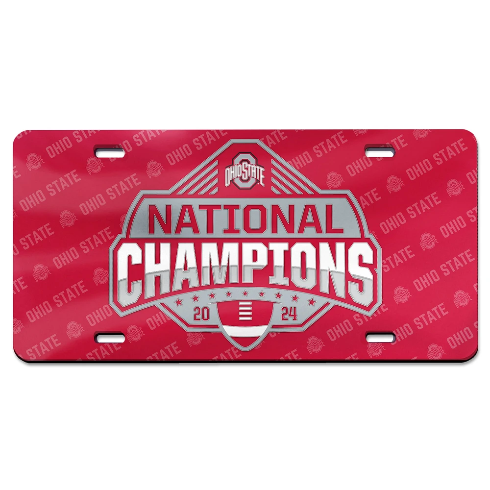 WinCraft Ohio State Buckeyes College Football Playoff 2024 National Champions Laser Cut Acrylic License Plate