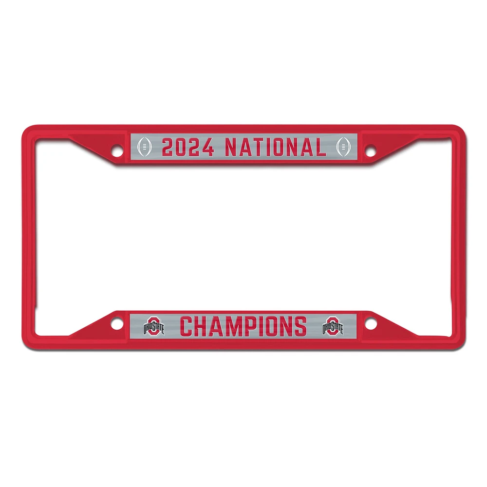 WinCraft Ohio State Buckeyes College Football Playoff 2024 National Champions Laser Cut Colored Metal License Plate Frame