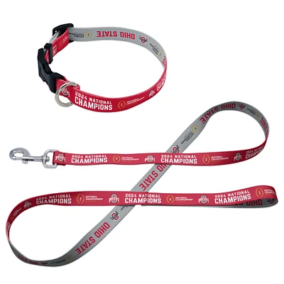 WinCraft Ohio State Buckeyes College Football Playoff 2024 National Champions Pet Leash & Collar Set