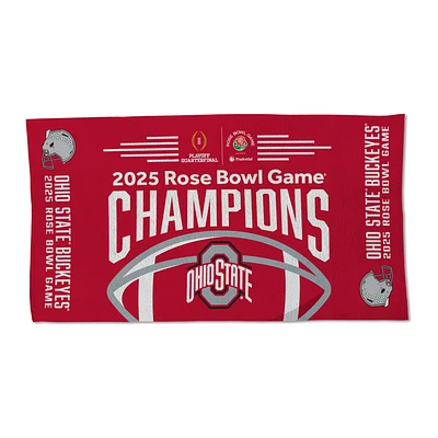 Serviette de toilette WinCraft Ohio State Buckeyes College Football Playoff 2025 Rose Bowl Champions Vestiaire 22'' x 42''