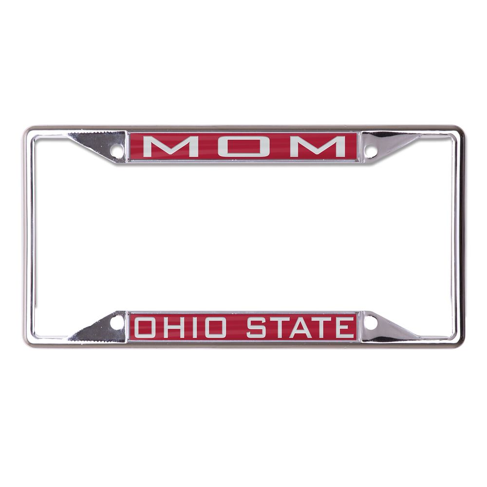 WinCraft Ohio State Buckeyes Mom School Supporter Laser Cut Metal License Plate Frame