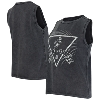 Women's Concepts Sport  Charcoal Ohio State Buckeyes Distressed Market French Terry Tank Top