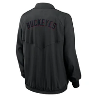 Women's Nike  Black Ohio State Buckeyes Raglan Full-Zip Bomber Jacket