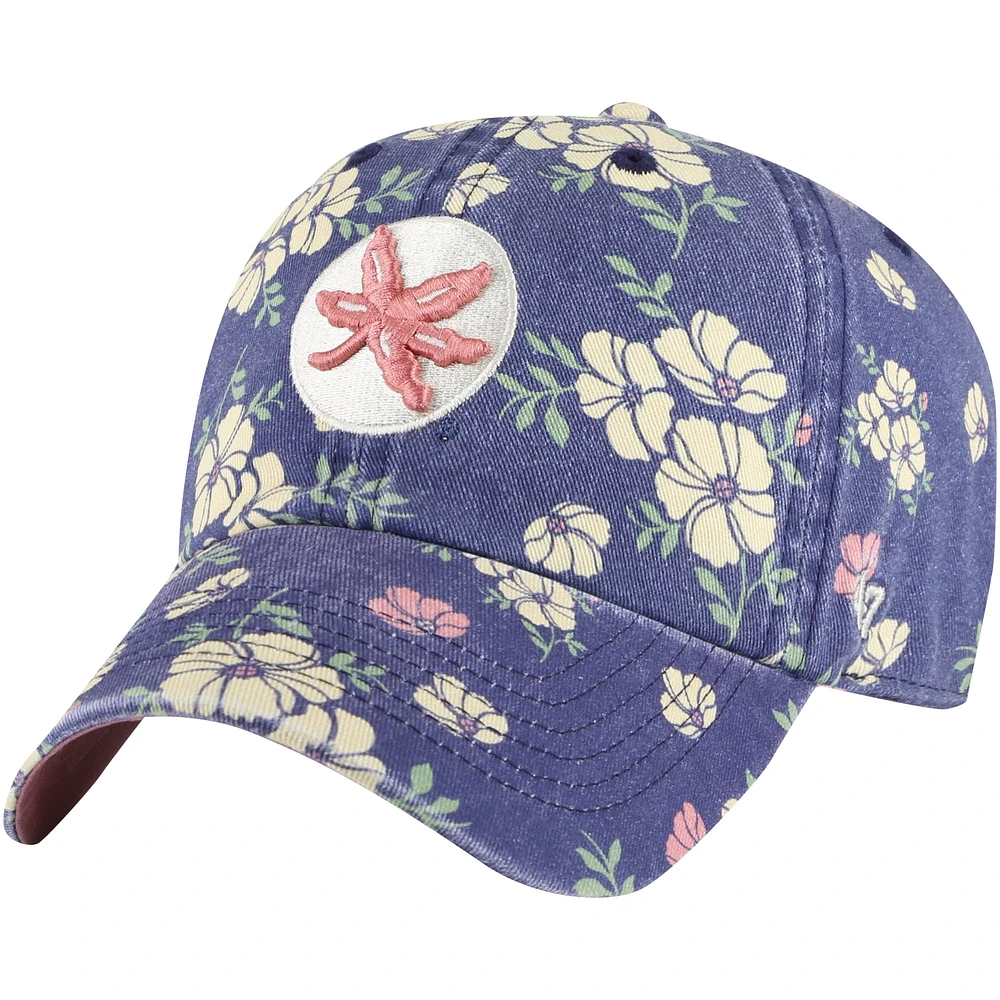 Casquette ajustable '47 Navy Ohio State Buckeyes Primrose Clean Up pour femmes