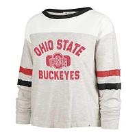 T-shirt à manches longues pour femme '47 Oatmeal Ohio State Buckeyes All Class Lena