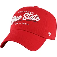 Casquette réglable '47 Scarlet Ohio State Buckeyes Sidney Clean Up pour femmes