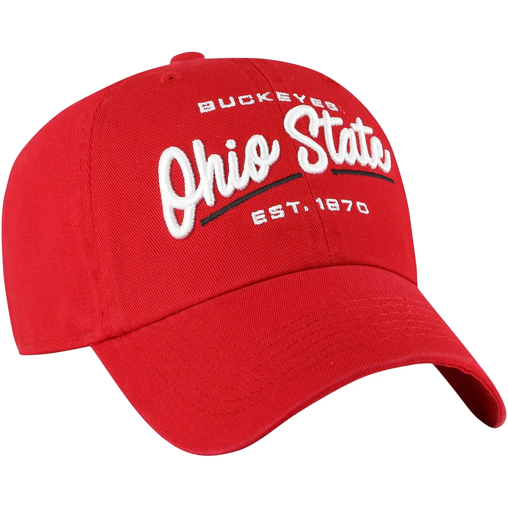 Casquette réglable '47 Scarlet Ohio State Buckeyes Sidney Clean Up pour femmes