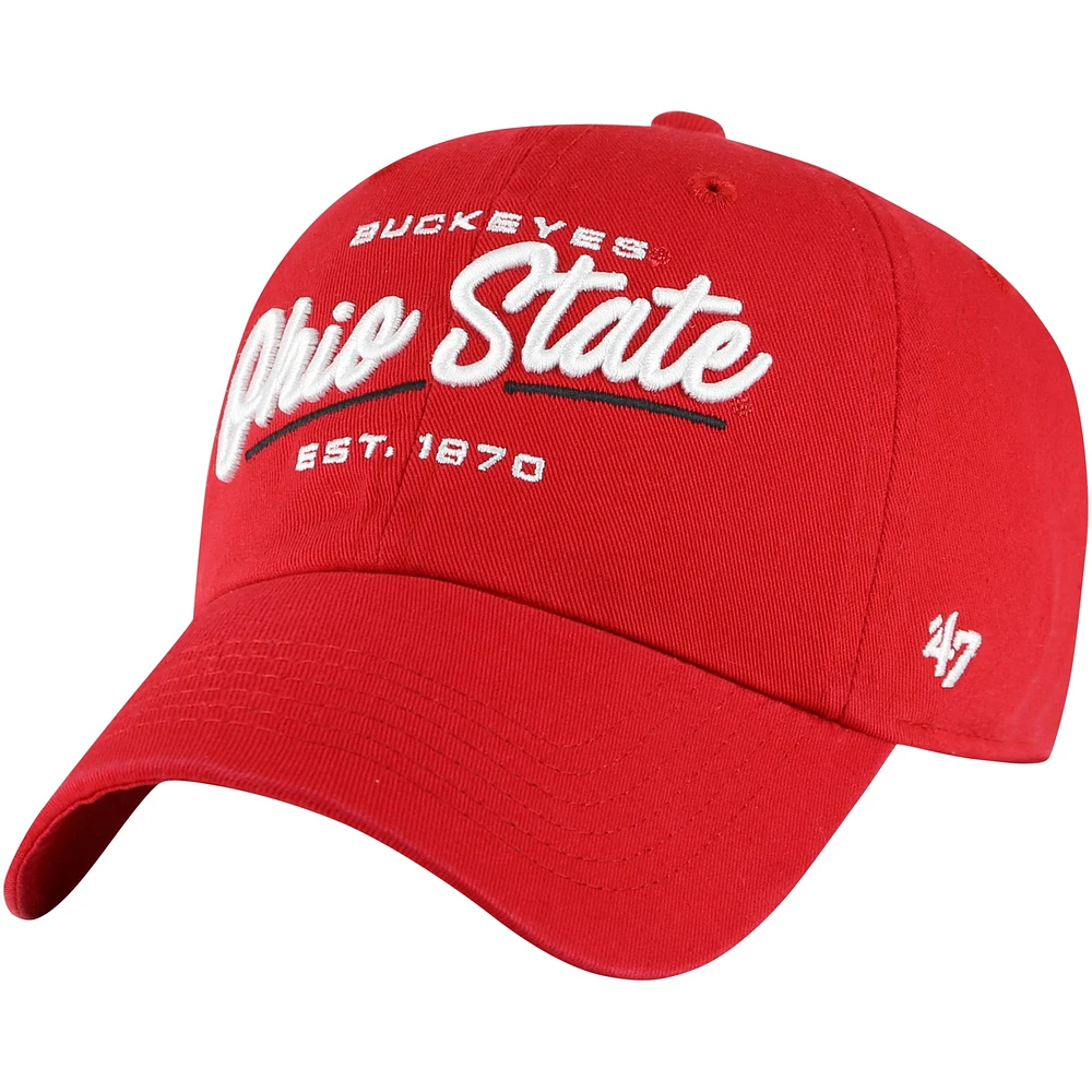 Women's '47 Scarlet Ohio State Buckeyes Sidney Clean Up Adjustable Hat