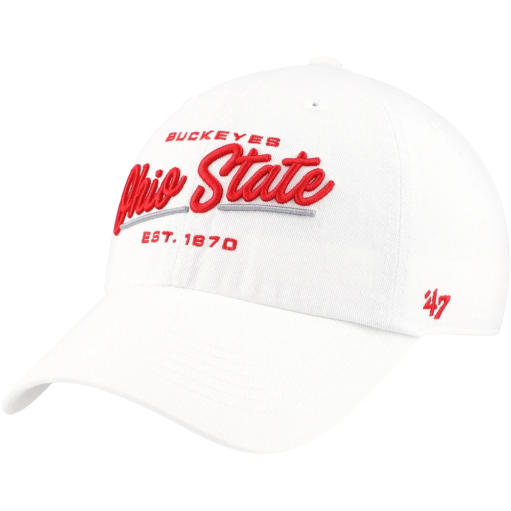 Casquette réglable '47 blanche Ohio State Buckeyes Sidney Clean Up pour femmes