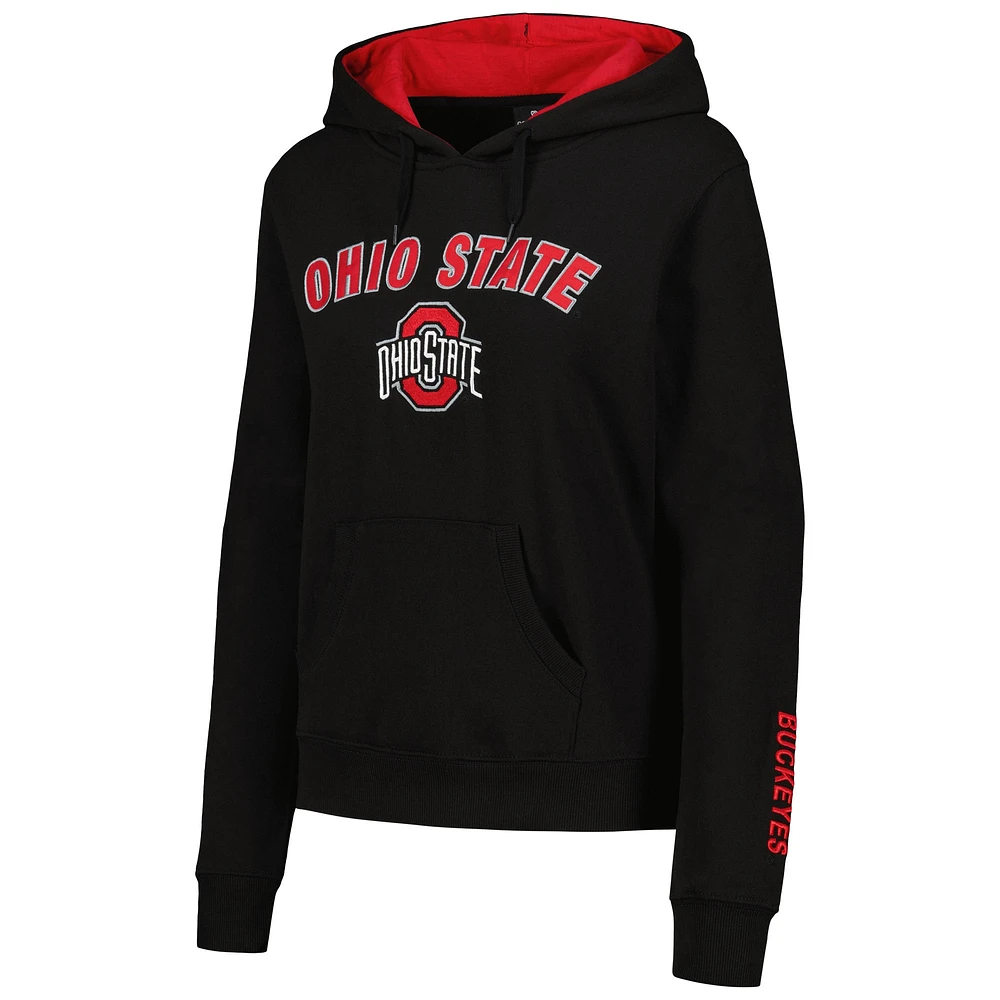 Women's Black Ohio State Buckeyes Arch & Logo 1 Pullover Hoodie