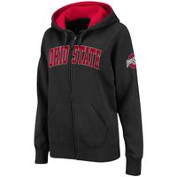 Women's Black Ohio State Buckeyes Arched Name Full-Zip Hoodie