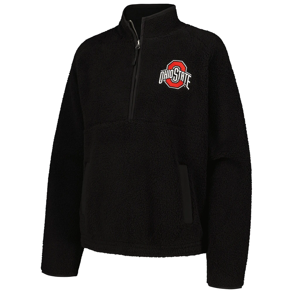 Sweat-shirt noir à demi-zip Everest des Ohio State Buckeyes pour femmes