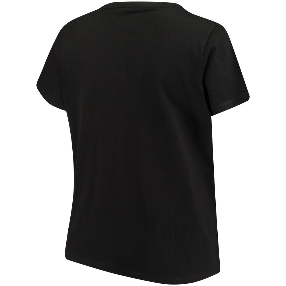 Women's Black Ohio State Buckeyes Plus Primary Logo V-Neck T-Shirt