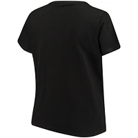 Women's Black Ohio State Buckeyes Plus Primary Logo V-Neck T-Shirt