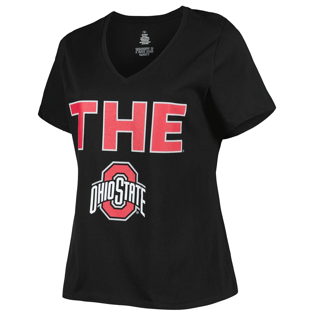 T-shirt noir grande taille Ohio State Buckeyes pour femme