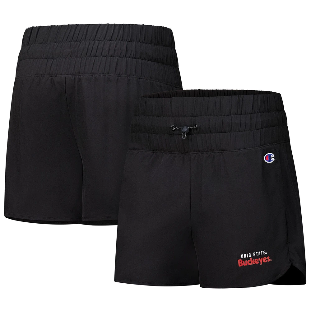 Women's Champion  Black Ohio State Buckeyes Tailgate Her Woven Shorts