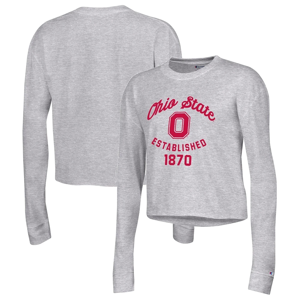 T-shirt court à manches longues Champion Ohio State Buckeyes pour femme