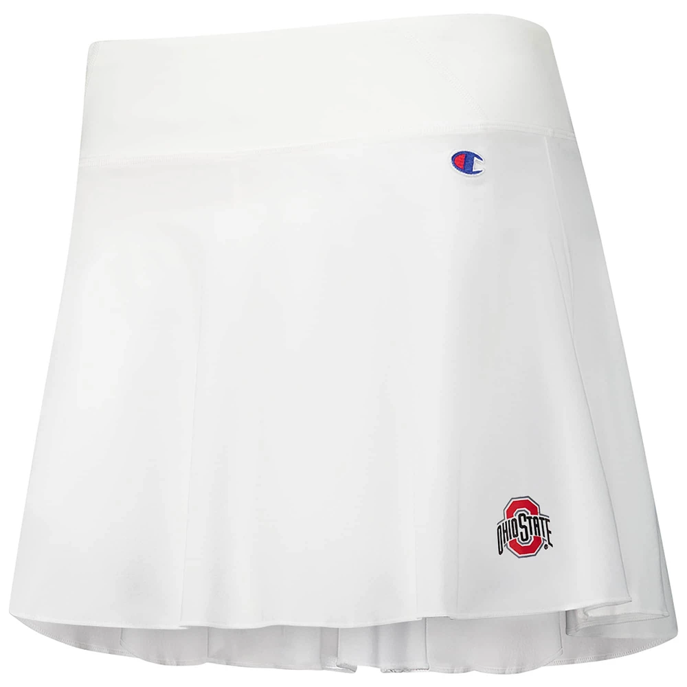 Jupe-short blanche Champion pour femmes Ohio State Buckeyes Tailgate Soft Touch