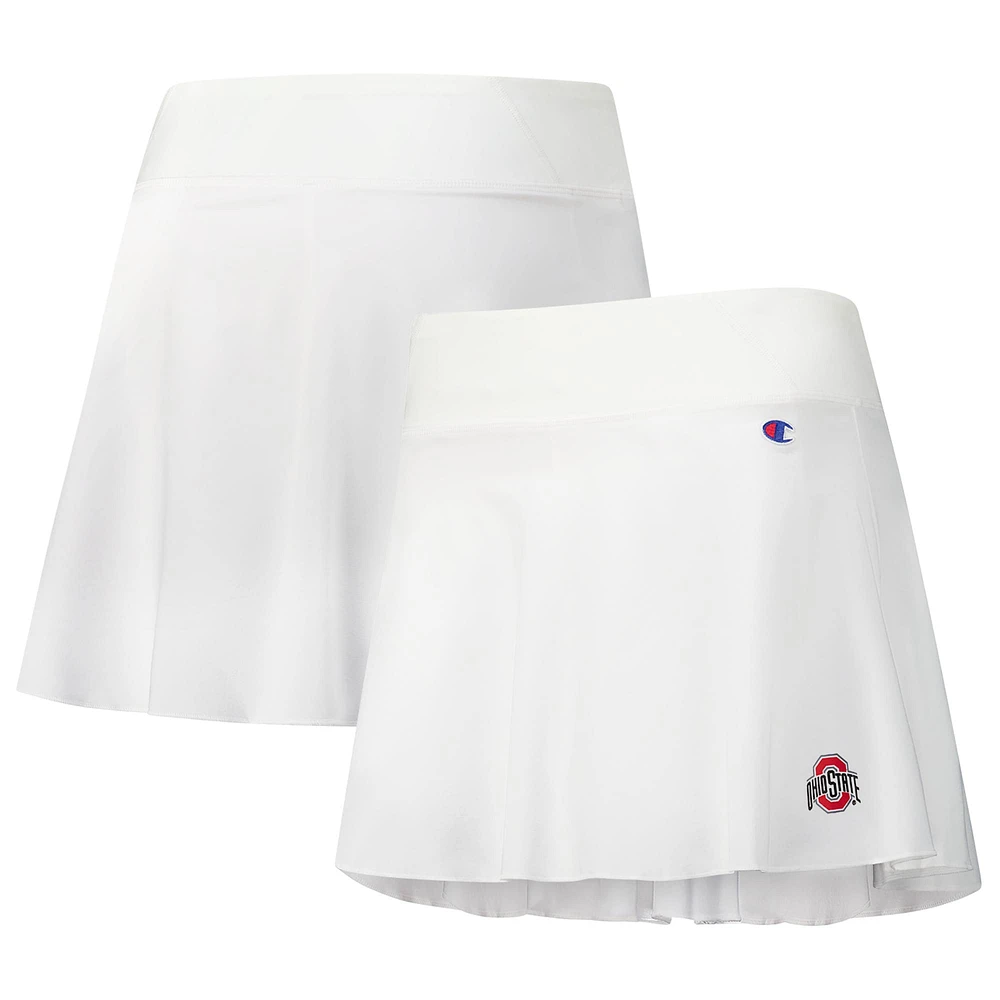 Jupe-short blanche Champion pour femmes Ohio State Buckeyes Tailgate Soft Touch