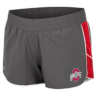 Women's Colosseum Gray Ohio State Buckeyes Pull The Switch Running Shorts