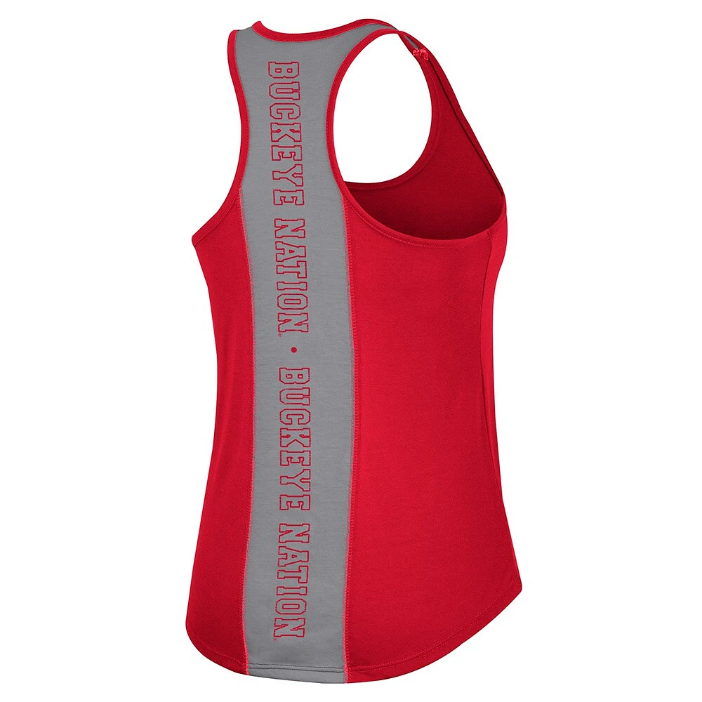 Women's Colosseum Scarlet Ohio State Buckeyes 10 Days Racerback Scoop Neck Tank Top