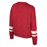 Women's Colosseum Scarlet Ohio State Buckeyes Lost City Speckle Pullover Sweatshirt