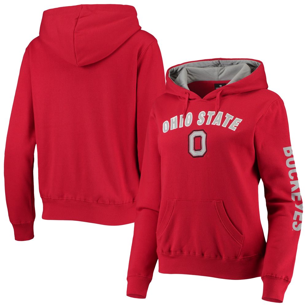 Women's Colosseum Scarlet Ohio State Buckeyes Loud and Proud Pullover Hoodie