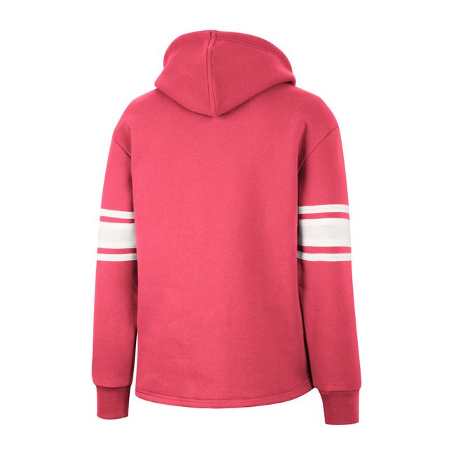 Veste à capuche rayée Colosseum Scarlet Ohio State Buckeyes Mia pour femme