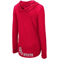 Women's Colosseum Scarlet Ohio State Buckeyes My Lover Lightweight Hooded Long Sleeve T-Shirt